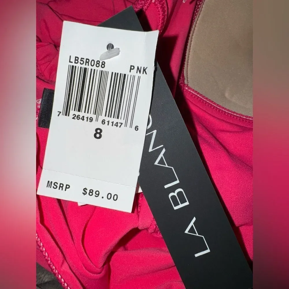 La Blanca NWT ISLAND GODDESS Shirred Tankini Top in Berry Size 8